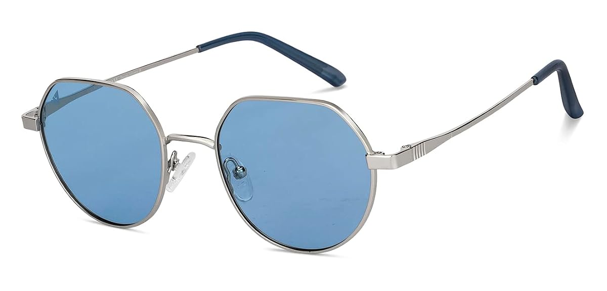 VINCENT CHASE EYEWEAR By Lenskart | Silver Blue Full Rim Round Branded Latest