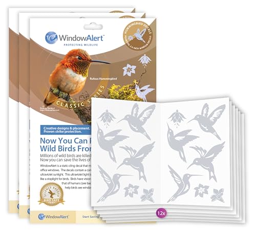 WindowAlert hummingbird anti-collision decals (12-pack)