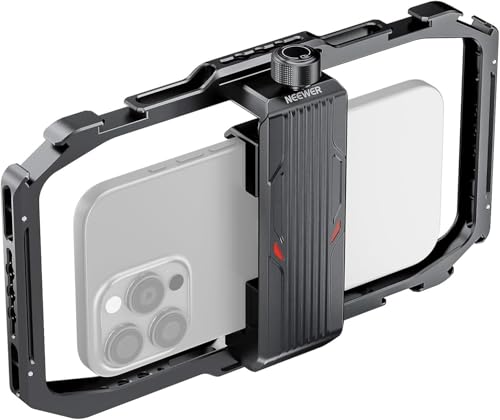 NEEWER �ėp �X�}�z�P�[�W �r�f�I���O �N�C�b�N�����[�X�}�E���g/�R�[���h�V���[�t�� �X�}�z�z���_�[ �r�f�I�X�^�r���C�U�[ �r�f�I/�f�搧��/TikTok Vlogging �R���p�`�u iPhone/�T���X�� PA039