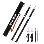 Tent Poles Camping Poles for Tarp Awning Canopy Porch Sun Sails Tarpaulin Headroom Aluminium Adjustable Telescoping 90-230cm (Black)