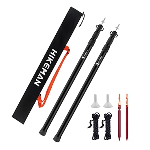 Hikeman Telescoping Tent Pole - Aluminum Camping Tarp Poles,2pcs Canopy Poles Portable Tent Support Rods for Outdoor Camping Backpacking Awning Tent(2PCS,Black)