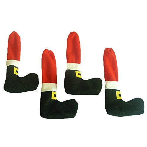 4pcs navidad pata de la silla tapa protectores de piso decoración de Navidad Cover