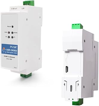 Din Rail RS485 to Ethernet Converter Modbus RTU to TCP Modbus Gateway Transmit Data transparently Between TCP/IP and RS485 User-Defined Webpage USR-DR302
