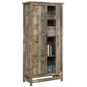 Pemberly Row Modern Engineered Wood Storage Cabinet in Rustic CedarBrown