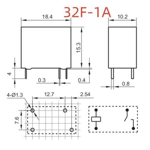 Relé electromecánico XJ-SS-112DMH miniatura para circuitos impresos PCB 2