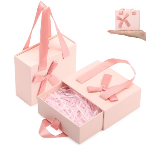Segbeauty 2pcs 4.7x3.9x2'' Pink Packaging Chocolates Gift Box for Presents