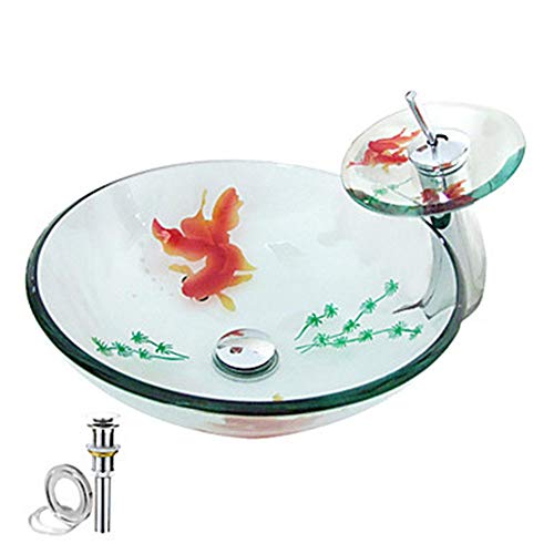 Gefäßwaschbecken Aus Glas – Oval, 47 X 30 Cm, Gehärtetes Glas, Aufsatzbecken Für Badezimmer & Gästetoilette