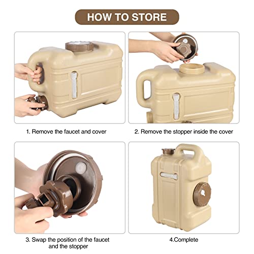 Redcamp 3.4 Gallon Portable Water Container With Spigot, Water Storage Camp Water Jug For Camping Outdoor Hiking (13L, Brown) #TOP5