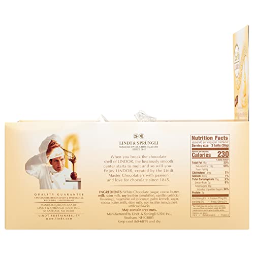 Lindt LINDOR White Chocolate Truffles ,120 Count