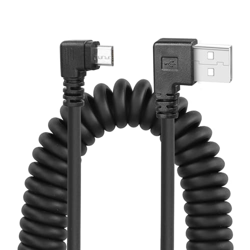 YACSEJAO 90 Degree Coiled Micro USB Cable