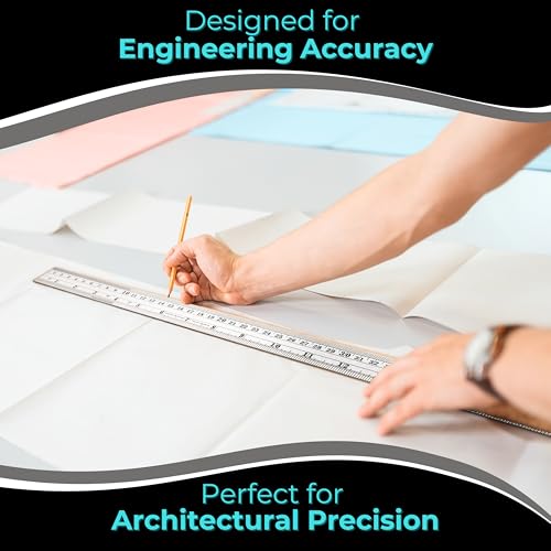 NOKKO Metal Ruler 18 Inch - Pack of 10 - Stainless Steel Ruler Set with Straight Edge Rulers - Precise Metric & Imperial Measurements - Ideal for School, Office, Woodworking & Craft Projects by NOKKO - Image 8