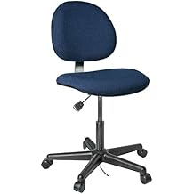Lexington-E, Upholstered ESD Navy Chair w/Contoured Backrest, 5-Star Black Nylon Base, Hard Floor Casters, Seat Height Adjustment 17"-22"