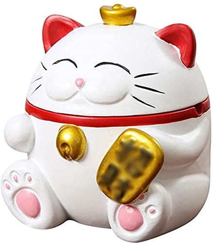 Kunyun Cenicero de cerámica con tapa, bandeja de resina para ceniceros de jardín y ceniceros de hogar (color: azul), rojo (color: rojo) Cover