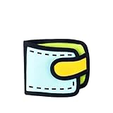 Craoopii Lustige 2D Cartoon Brieftasche Kreative Niedliche Brieftasche 3D Stil 2D Zeichnung Cartoon Brieftasche für Frauen Männer, Blau, 2d Cartoon Brieftasche