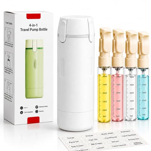 4 in 1 Travel Dispenser Bottles Shampoo Refillable Leak Proof