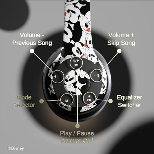 Disney Mickey Mouse Bluetooth Headphones- Over the Ear Bluetooth Wireless Headset with Built in Mic and Up to 15 Hrs Playtime | Mickey Mouse Gifts for Women, Men and Fans of All Ages by iJoy - Used condition - Image 5