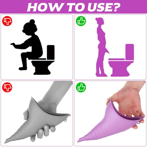 2 STK Urinella für Frauen, Pinkelhilfe für Frauen, Wiederverwendbarer Frauenurinal für FrauenUrinal, Weibliches Urinal Tragbares Silikon Trichter für Reisen Wandern Camping Auto Festival Must Haves