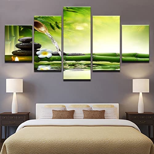 Art mural en toile 5 pièces vintage paysage de fleurs et cuisine salon