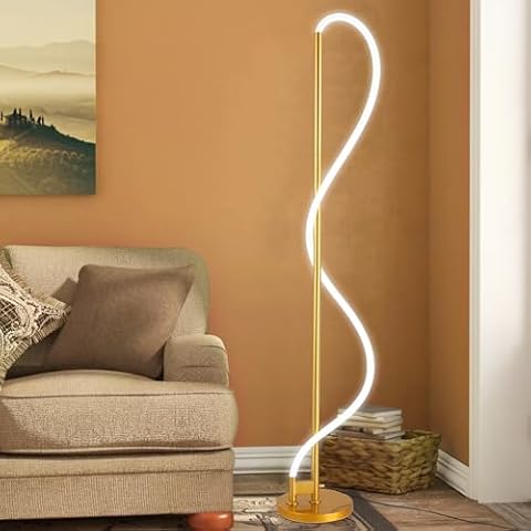 DEC LUCE DECOLUCE LIGHTING Modern LED Gold Floor Lamp, Flexible DIY Modeling Tall Standing Lamp, 35W/2700lm Ultra Bright White Light Corner Floor lamp for Bedroom, Living Room, Office Cover