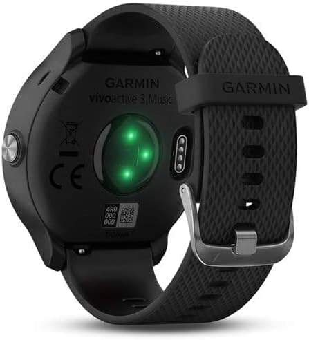 garmin vivoactive 3 music gps smartwatch 010 n1985 01 black with silver hardware music storage and playback renewed