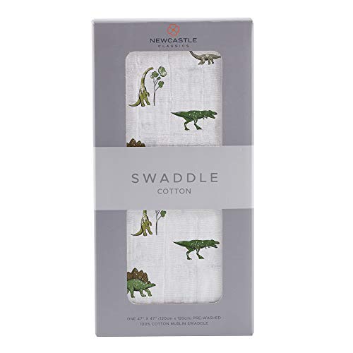 Newcastle Classics(ニューキャッスルクラシックス) スワドル コットンモスリン【日本正規品】おくるみ ふんわり柔らか 毛布 出産祝い Dino Days 120cm×120cm 0か月~ NC-SC2000