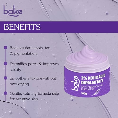 Image of Bake 2% Kojic Acid Dipalmitate Anti-Pigmentation Clay Mask for Dark Spots, Tan & Uneven Skin Tone - 100g