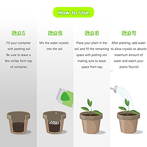 Followin Water Storing Crystals Minerals For Indoor & Outdoor Plants 2Lb, Water Absorbing Granules Mix Crystals With Soil To Reduce The Amount Of Watering #TOP4