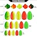 Mgowqav - Vibrant-Colored Pompano Floats with Bullet Shape in Medium for Pompano Rig, Surf Fishing Rig (5 Color Assortment, 90 Pack)