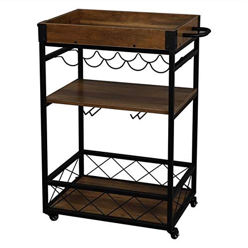 Three-Tier Industrial Wine Cart