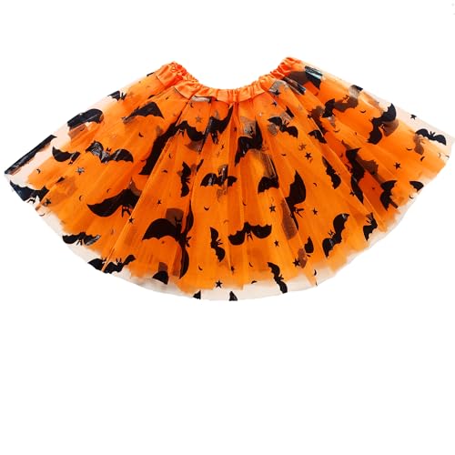 DMLBC Girls Women Halloween Spider Web Bat Tutu Skirt Kids Adult Cosplay Costume