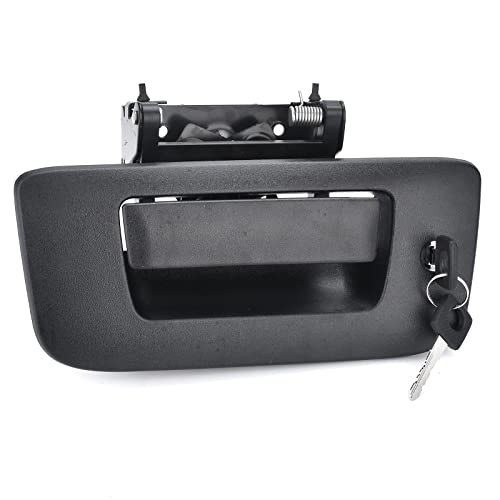Nakuuly Tailgate Handle with Bezel Lock Kit Compatible with Chevry Silverado and GMC Sierra 1500 2500 3500 HD 2007 2008 2009 2010 2011 2012 2013 2014 Tail gate Handle Latch # 22755305