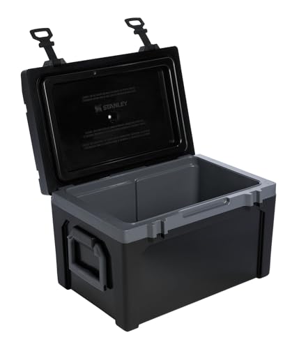 Image of Stanley Adventure Outdoor Cooler 50 qt | Heavy Duty Outdoor Camping Cooler with Easy Carry Side Handles | 6 Days Cooling Ice Chest for 82 Cans | Flat Top Doubles as Seat | BPA-Free | Black 2.0