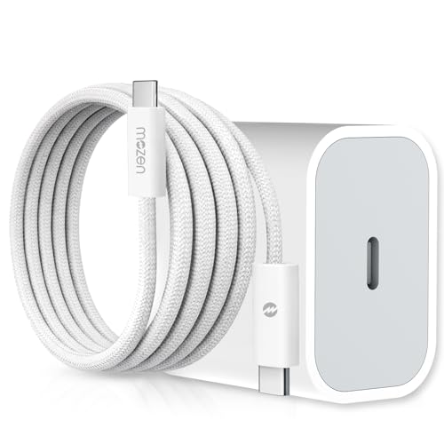 Image of Mozen (MFi-Standard & BIS Certified) 20W iPhone Charger USB-C Charger with Type-C Cable, Compatible with iPhone 17 /16 /15 Series, iPad & USB-C Devices, Braided Cable, PD Fast Charging, 1 Year Warranty