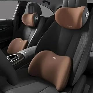 Car Headrest Lumbar Support Foam Cushions - Comfortable Foam Pillows for Car and Office.1- Lumbar Support Pillow 1- Headrest Pillow