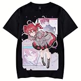 Anime Merch Shirt Fashion Graphic Print Tshirt for Women Men Black
