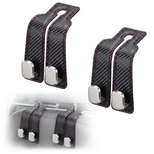 Flimjibg Car Seat Headrest Storage Hooks - 2 Pack Dual Hangers Design Organization Accessories, Car Interior Gadgets to Add Extra Holder and Hook for Purses,Bags,Coat and Handbag