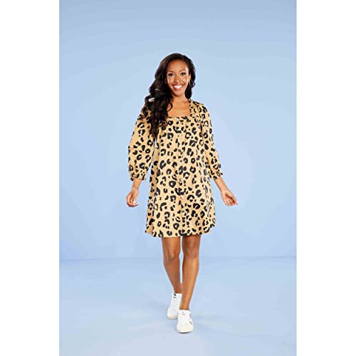 Mud Pie Atlanta Women's Swing Dress, Tan Leopard, Medium #TOP4