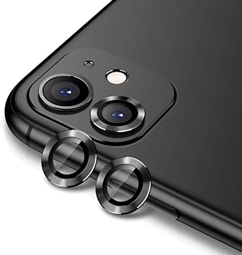 Buluby Camera Lens Protector for iPhone 11 6.1 inch,Premium Tempered Glass Film Aluminum Alloy Lens Screen Cover Case Black