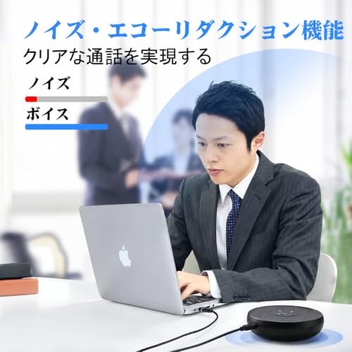 EMEET M1A スピーカーフォン 360˚全方向集音 会議用マイクスピーカー