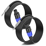 Jumwa 5M 2Pack Speakon auf 6.3mm Klinke Lautsprecherkabel mit Twist Lock 15 Guage Professionelles Kabel für DJ & PA