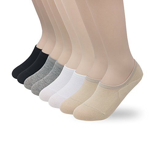 Eedor Women's 3 Pairs No Show Low Cut Socks Thin Invisible Cotton Casual Non Slip Socks Hidden Flat Boat Liner S17 Mixed