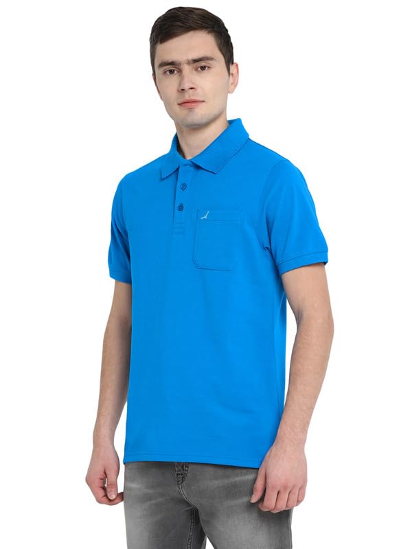 Image of AMERICAN CREW 60% Cotton, 40% Polyester Polo Collar T-Shirt for Men with Pocket, Regular Fit