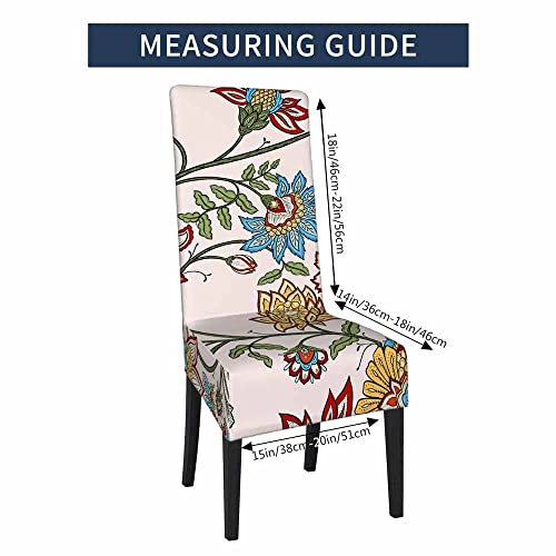 Numland Blue Red Paisley Dining Room Chair Cover Oriental Bohemian Floral Blossom Anti-Dust Seat Protector For Home, Party,Office,Ceremony,Banquet1 Pack 100% Polyester #TOP4