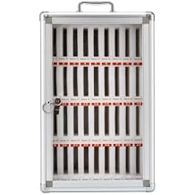 36-Slots Cell Phones Storage Cabinet Aluminum Alloy Lockable Box for Phone Pocket Chart Wall Mounted/Freestanding W/Lock Kit Station Locker Keys Slots Desktop Organizer Can Be Carried by Hand