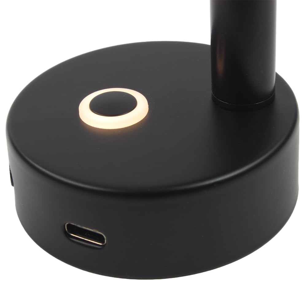 12-24 V LED lampa do czytania + USB C + przełącznik + ściemniacz do przyczepy kempingowej, łodzi, czarna