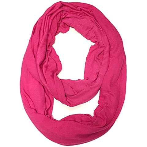 Wrapables Soft Jersey Knit Infinity Scarf, Hot Pink, One Size Cover