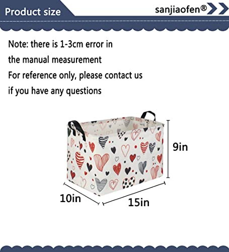 Sanjiaofen Rectangular Kids Storage Basket,Heart Storage Basket Organizer.cute Storage Bin With Handles. Mother's Day Basket,Girls Room Decor,Toys Box,Books Basket, Gifts Basket Empty.. (Line Love) #TOP5