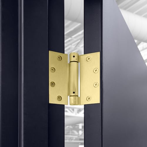 Design House Self Closing Interior/Exterior Door Hinges, 4.5 Inch x 4.5 Inch, Square in Satin Brass, 2-Pack – Design House, 191338 by Design House - Image 7