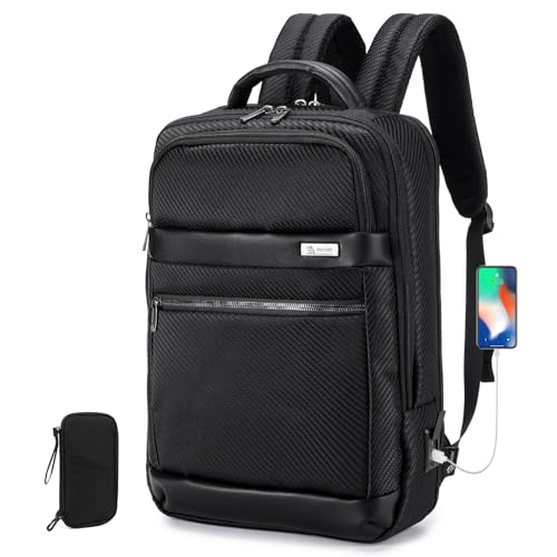 SPAHER Handgepäck Rucksack Wasserdicht für Easyjet Lufthansa Laptop Rucksack 15,6 Zoll Groß Rucksack Handgepäck Flugzeug Business für Teenager College Weekender Wander Herren Damen Schwarz