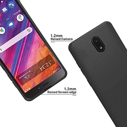 For Blu View 1 Case With Tempered Glass Screen Protector Slim Silicone Bumpers Anti-Scratch Shockproof Protective Phone Case Cover For Blu View 1 B100Dl (Black) #TOP2
